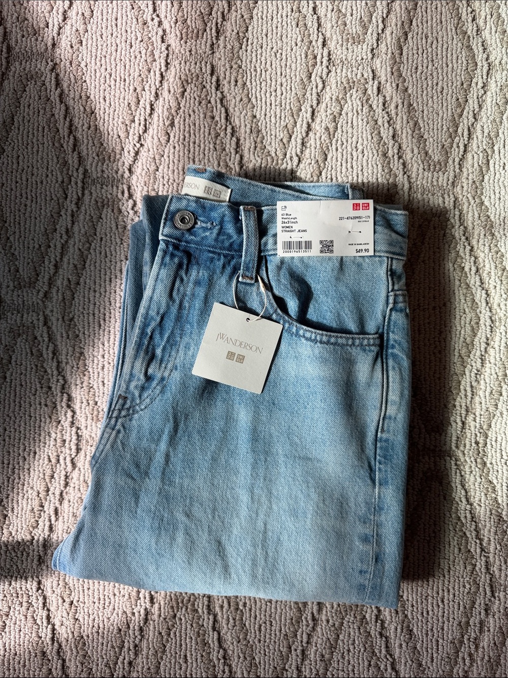 JW ANDERSON x UNIQLO Light Wash Women’s Straight Leg Jeans | 26x31